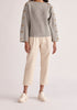 Paisie Button Sleeve Jumper in Light Grey